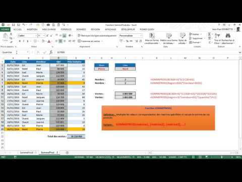 Excel - Comment utiliser la fonction SOMMEPROD()