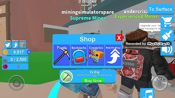 Roblox unlocking the power saw and small canister (mining sim)
