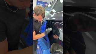 How we filled in these 2 long scratches in this car #detailing #howto #polish #scratch