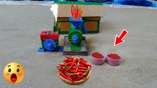 diy tractor chilli powder flour mill machine mini science project || @KeepVilla