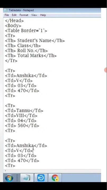 Table In Html || Border in Html || Background Color In Html || border ...