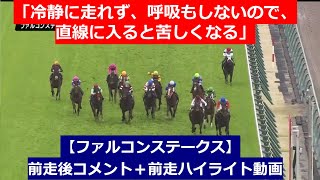 【ファルコンステークス　2024】前走後騎手コメント＋過去レースハイライト