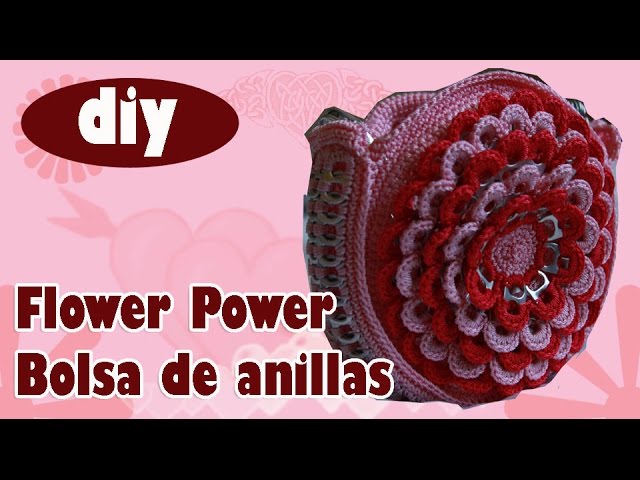 Gárgaras Repetirse tobillo Cómo hacer una bolsa con anillas: "Flower Power" paso 1 - YouTube