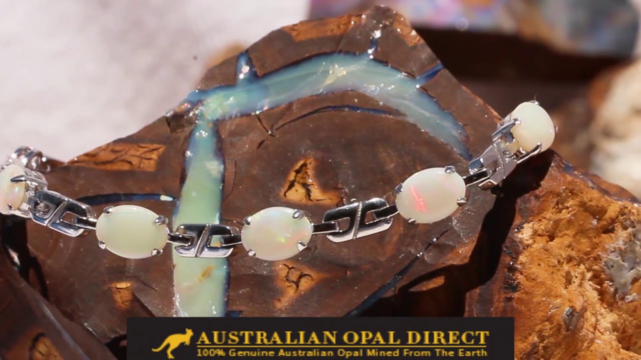 CLOUD FLASH STERLING SILVER NATURAL WHITE OPAL BRACELET