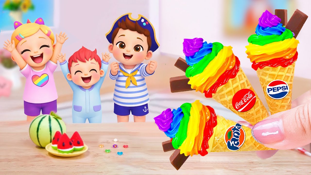 Amazing Rainbow Ice Cream 🍦🌈 How To Make Mini Rainbow Ice Cream Decorating Ideas ✨ Sweet Cake Master