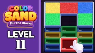 Color Sand: Fill The Blocks Level 11 Gameplay Solution