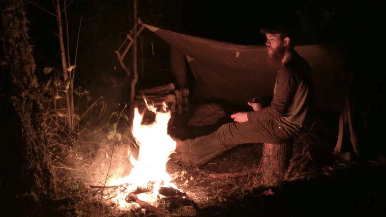 3 Days Solo Bushcraft - Crafting a Wooden Pack Frame