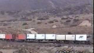 EB BNSF Intermodal Train Ascending the Cajon Pass.wmv