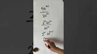 40^41/20^21 #maths #mathematics #math