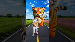 Famous Dancing Yellow Tiger Vs Head Of Tiger Attack Me & Train Driver Tom 😂#funny #viral #vfx #shorts 😱🤣 Profile