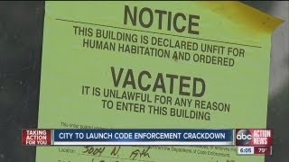 Mayor Bob Buckhorn announced a 30-day sweep through three of Tampa's most blighted neighborhoods