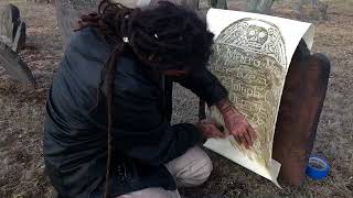 Grave rubbing with Madecipha the ghost rapper - tutorial/interview