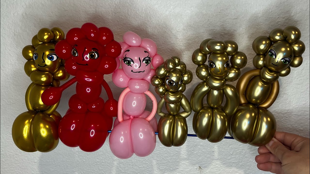 Marigold gold girl balloon tutorial One balloon design. Balloon Doll 