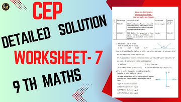 Class 9th Math | 7th Worksheet Solution CEP  | 2024 Competency Enhancement Plan| NAS |PSEB