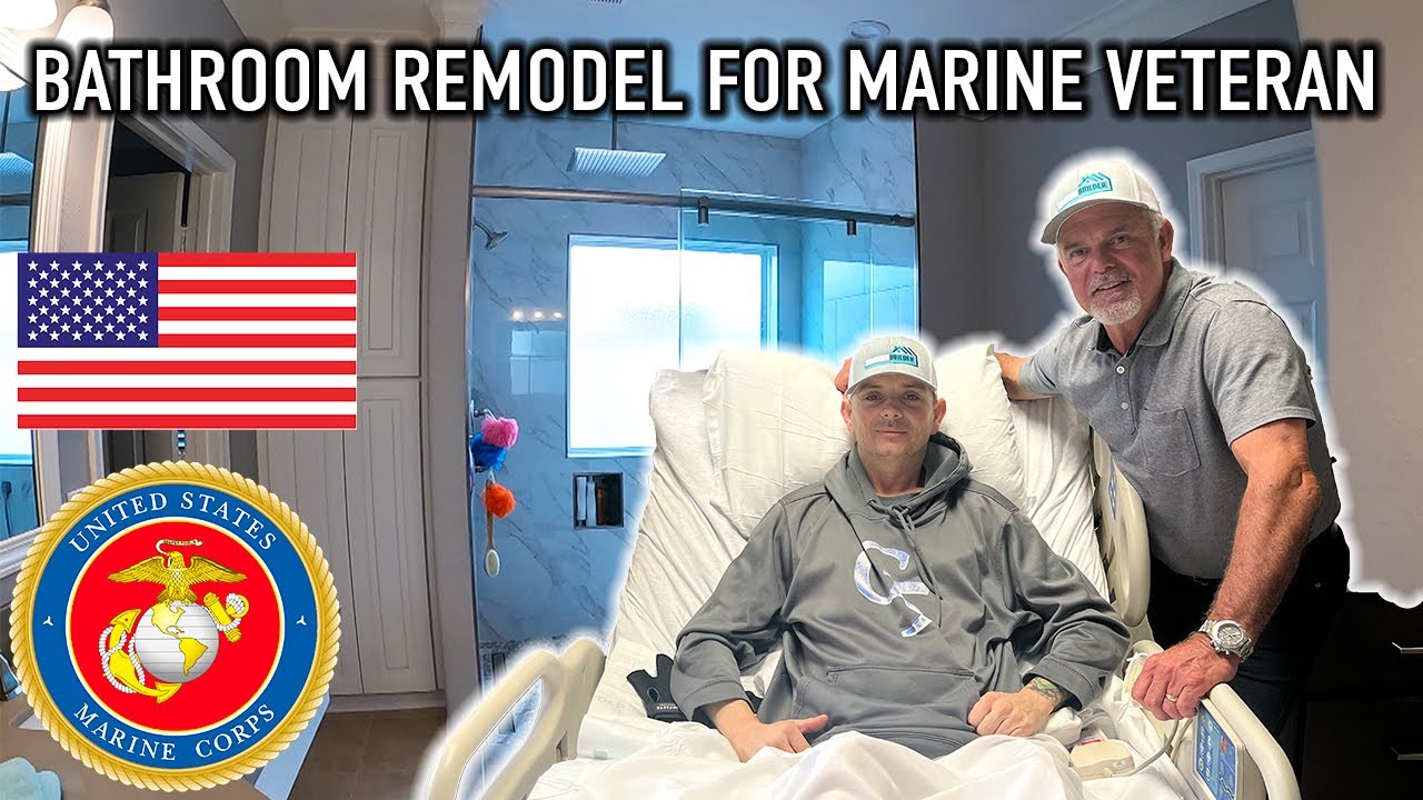 Surprising a MARINE VETERAN With a Complete BATHROOM TRANSFORMATION! (Final Reveal)