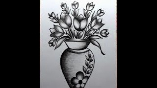 How To Draw A Flower Vase Step By Step Ll Pencil Sketch Drawing For Beginners