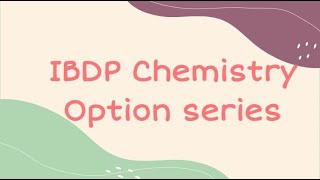 IB chemistry- Option D1 products and drug design (part 1)