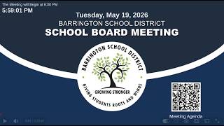 SAU Barrington Regular School Board Meeting 5/19/26