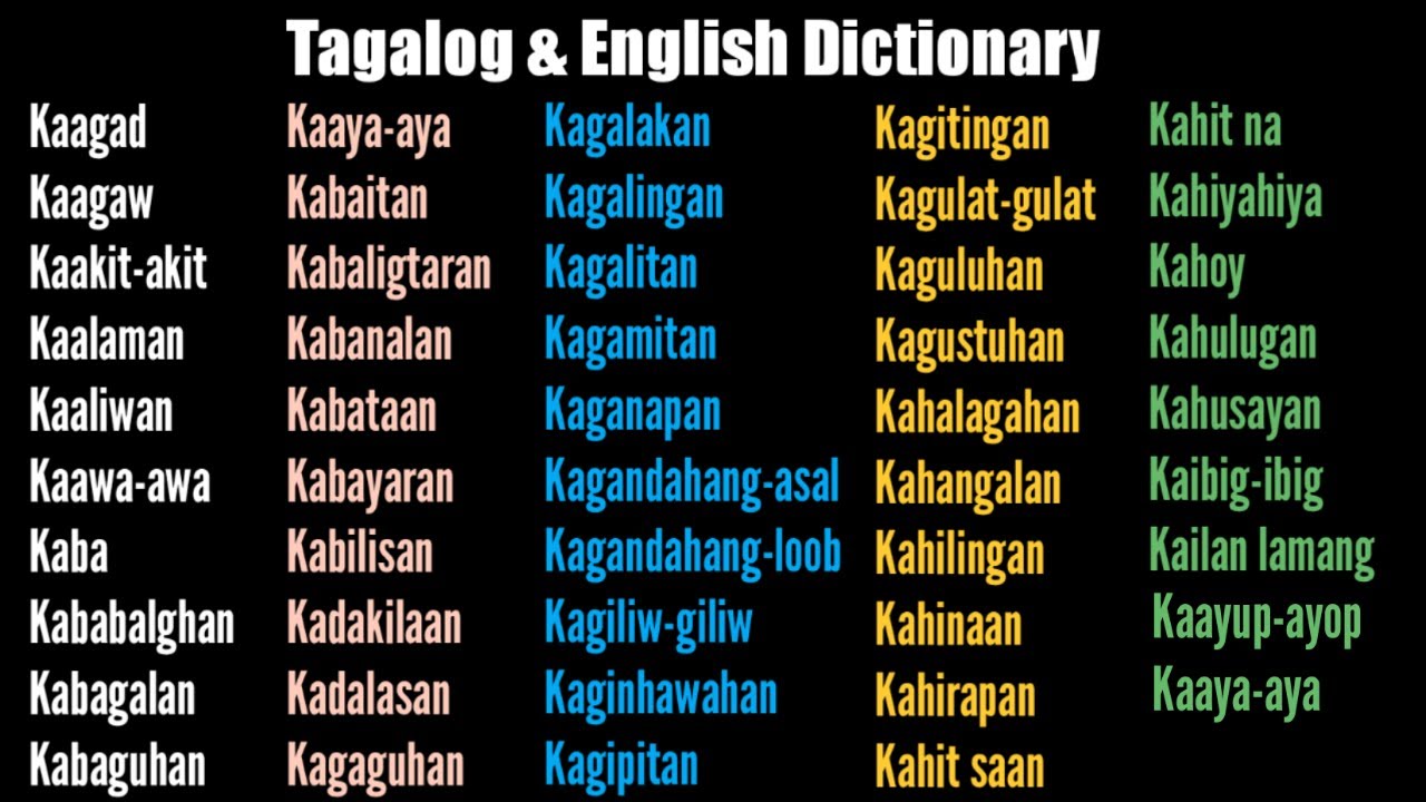 Common Filipino Words Start with Letter K #1 🇵🇭 Tagalog & English