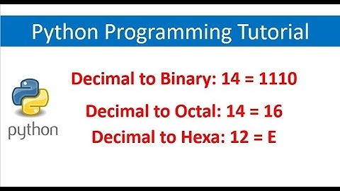 How to Convert Decimal Number into Binary Octal and Hexadecimal Number in Python Program