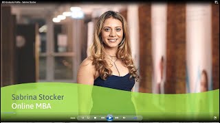 Meet EBS MBA graduate Sabrina Stocker, who studied by online learning. Meet EBS MBA graduate Sabrina Stocker, who studied by online learning.