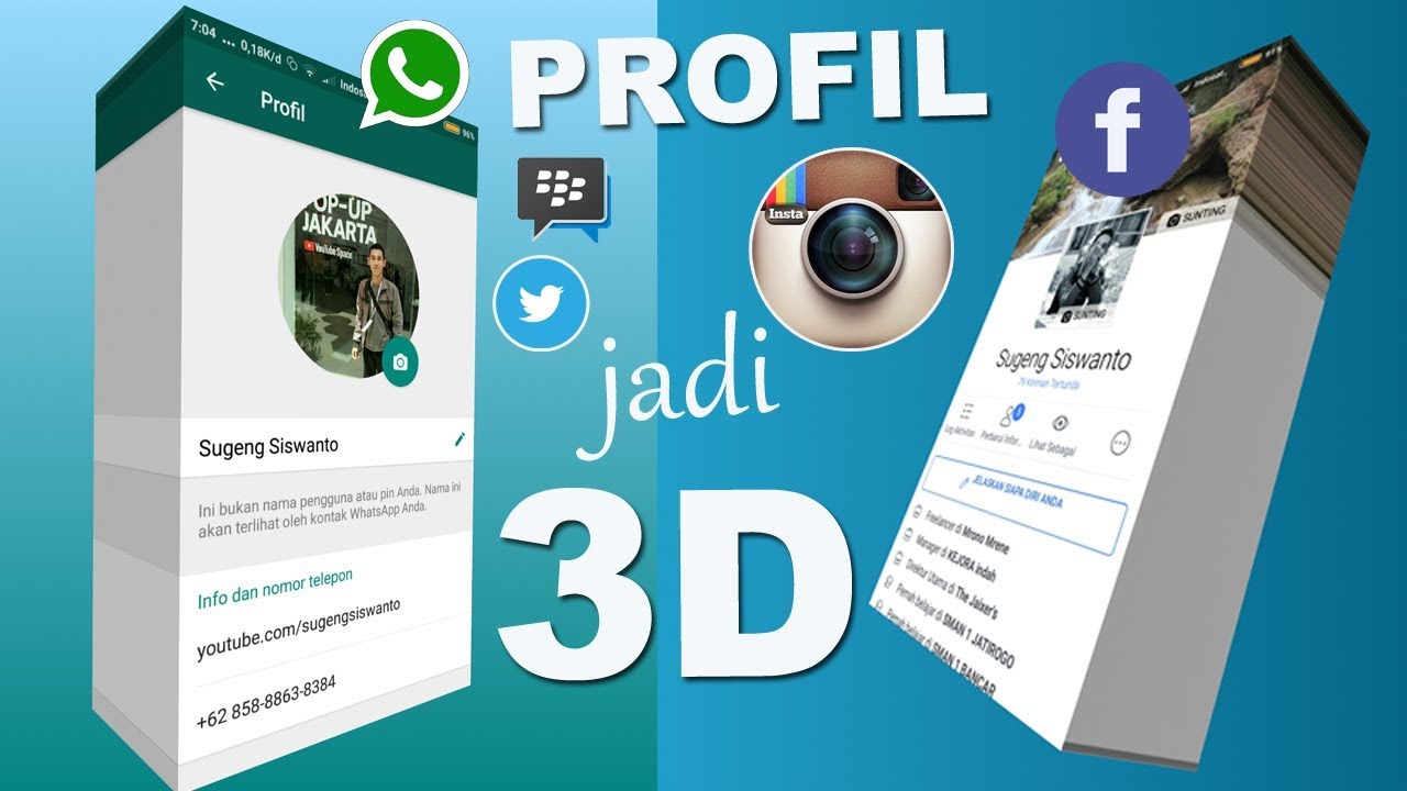 Begini Cara Membuat Profil WAIGFBdll Menjadi 3D YouTube