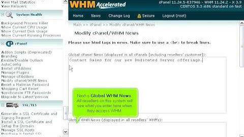 How to modify cPanel/WHM News