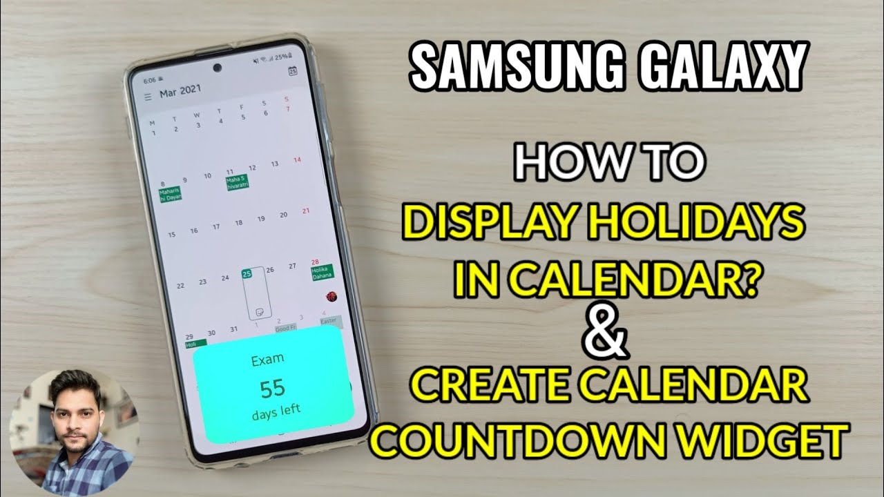 How To Display Holidays In Samsung Calendar & How To Create Countdown