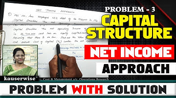 Capital Structure | Net Income Approach | Financial Management | Solved Problem | Kauserwise