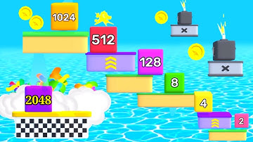 2048 Jump | Noob vs Pro vs Hacker in 2048 jump 3d cool video games walkthrough ( Android, iOS )#1