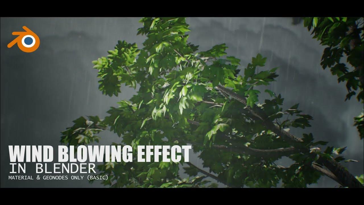 Easy Wind Blowing effect in Blender with Materials and Geonodes