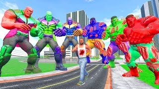 Colorful Thanos &amp; Colorful Zombie Hulks Vs Franklin - INDIAN BIKE DRIVING 3D