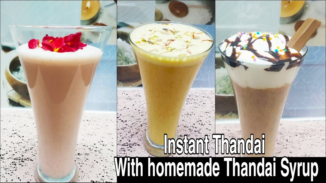 Thandai recipe 3 flavours Kesariya Rose KitKat Thandai Homemade