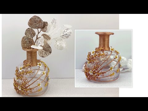 DIY Из простой бутылки можно сделать за бесценок  праздничную вазу. Декор дома