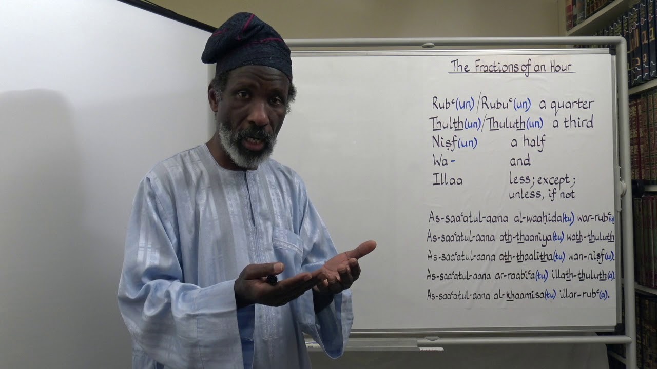 Let's Speak Arabic Unit Two, Lesson 10: Telling the time: the fractions of the hours - YouTube