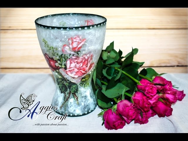 Decoupaged Flower Vase - Delicious And DIY