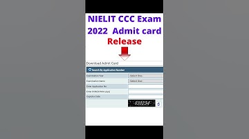 CCC January 2022 admit card | NIELIT ccc | #shorts
