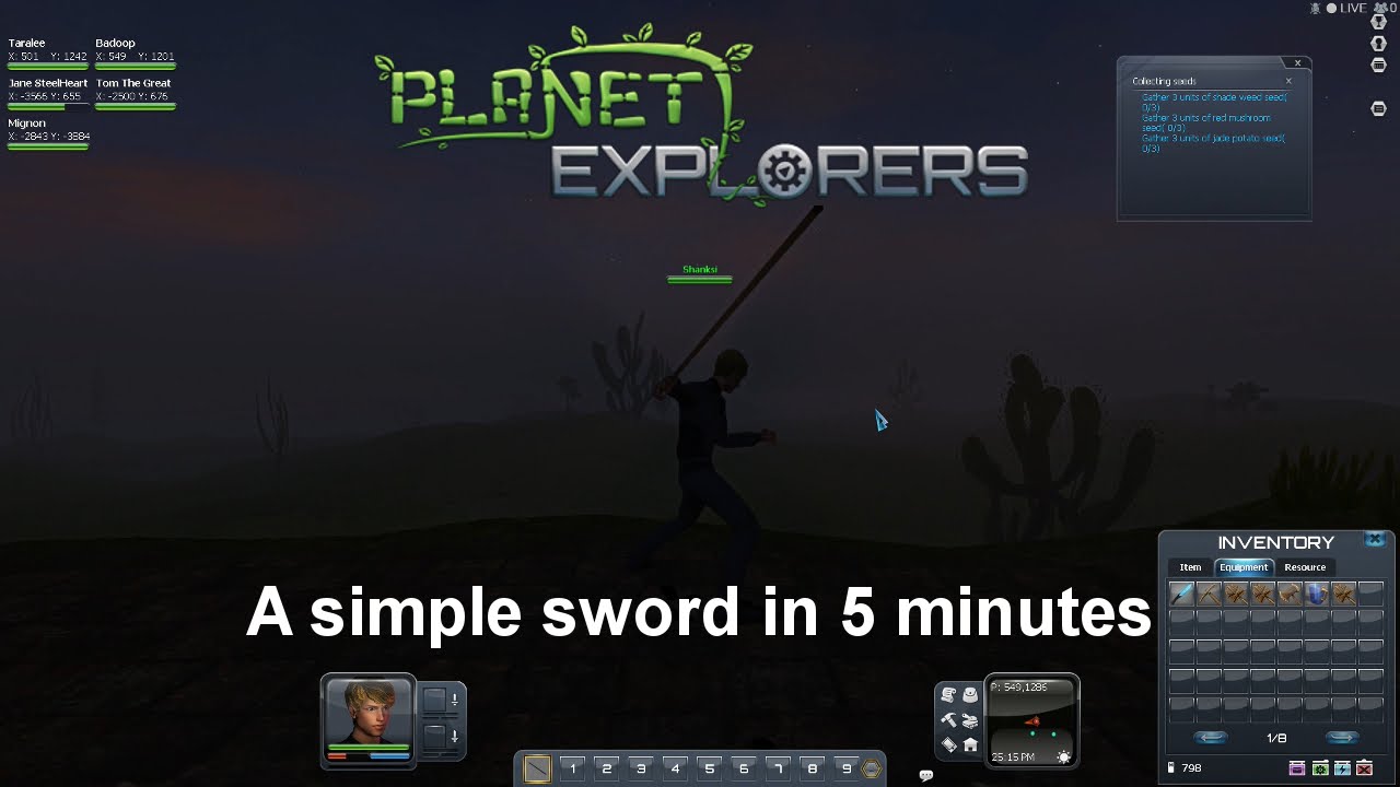 How to create a sword in Planet Explorers in under five minutes.