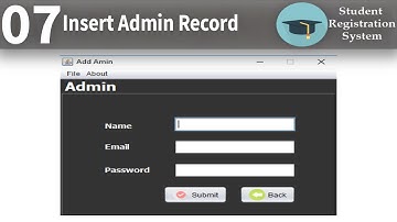 Insert admin record | student registration system part7