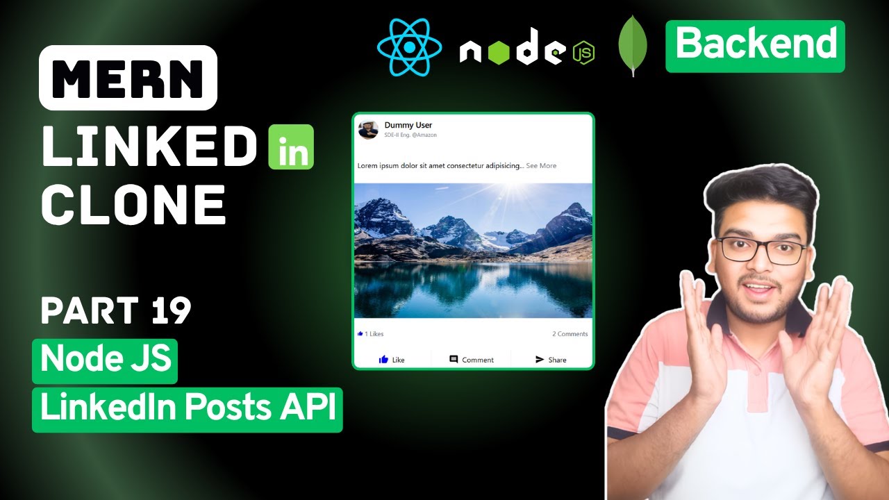 Nodejs LinkedIn Posts API | Part 19 MERN LinkedIn Clone Full Stack ...
