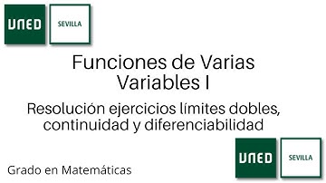 Ejercicios límites dobles, continuidad y diferenciabilidad | Funciones de Varias Variables | UNED