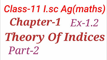 Theory of Indices ( घातांक- सिधांत) | Class 11 Ex-1.2 I.sc ag(maths) Chapter 1| S K Gupta Classes