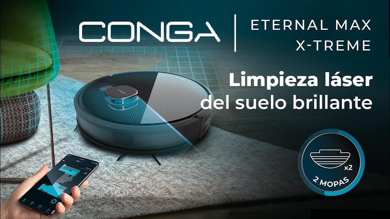 Robot aspirador Conga Eternal Max X-Treme. Tecnología Láser, 3000 Pa, Autonomía 110 min