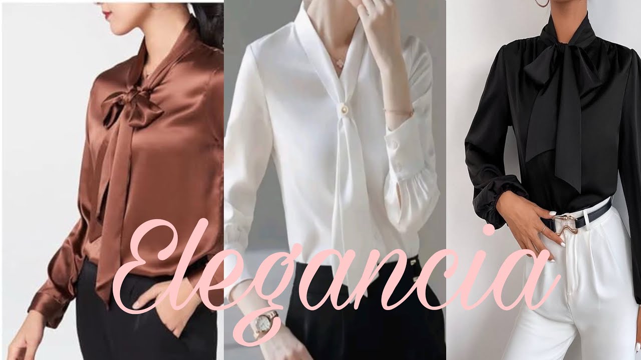 COMO HACER UNA BLUSA CON LAZO EN EL CUELLO #elegance #elegancia