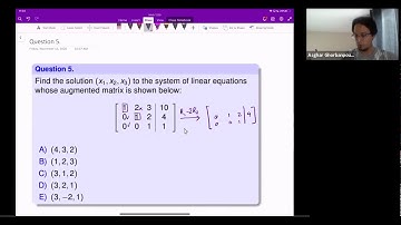 Labtube-(Math 1229)-Test 2 Review: Q5-Solving SLE Using Gauss-Jordan Elimination Method