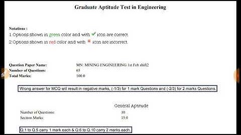 GATE PREVIOUS YEAR QUESTIONS PAPER WITH COMPLETE SOLUTIONS (MINING ENGINEERING)
