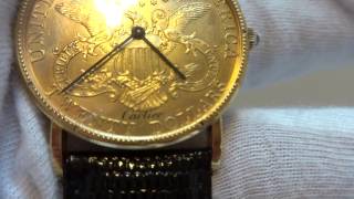 cartier gold coin watch