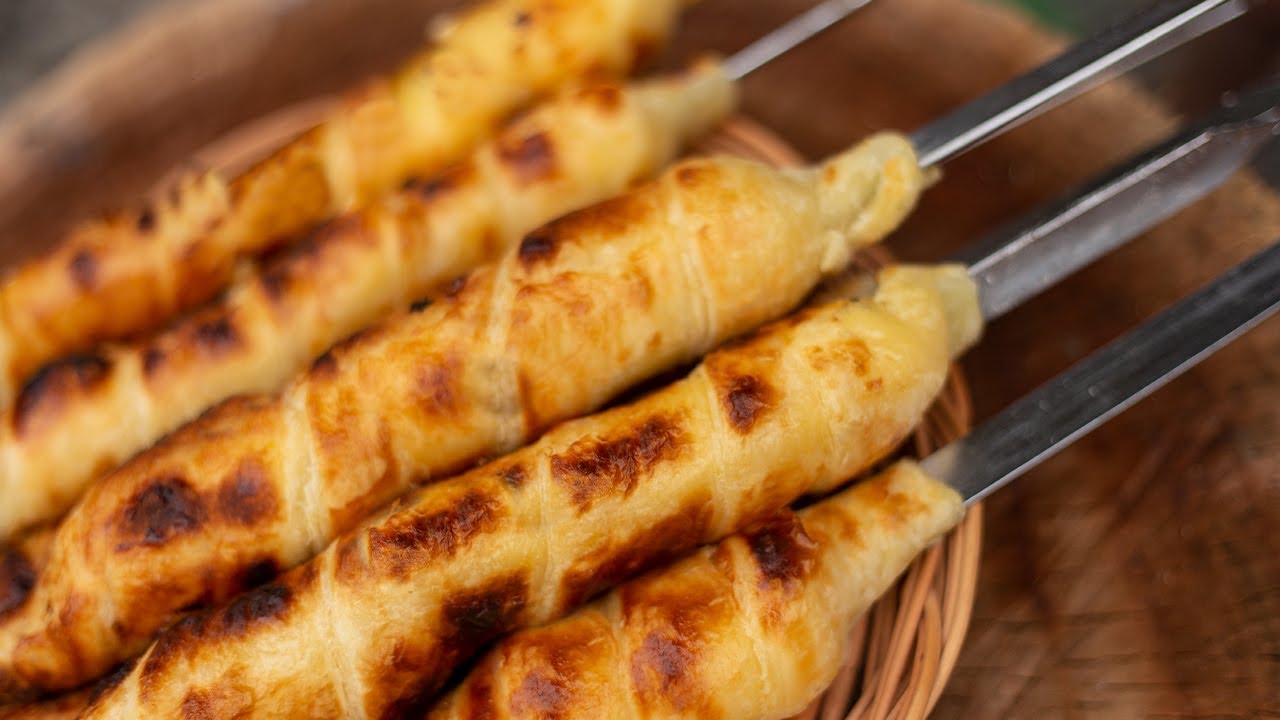 Хачапури на шампуре. Приготовлено на углях