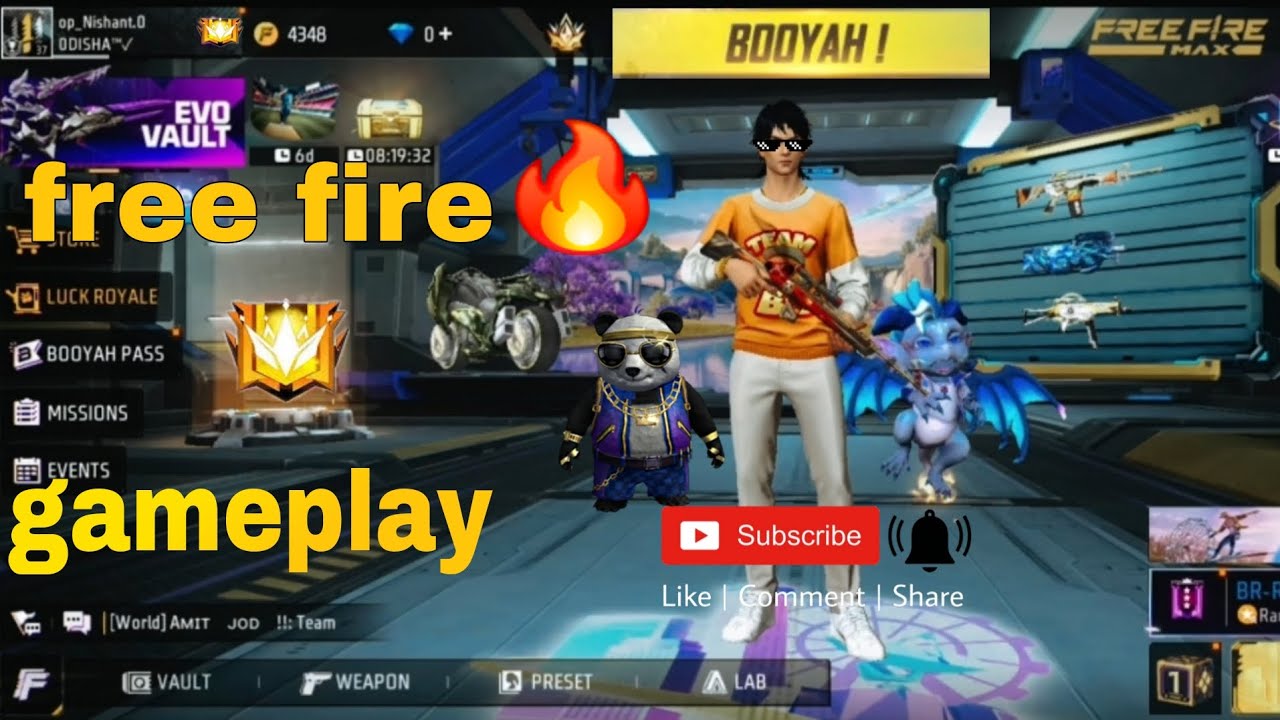 [ My first Free fire gameplay video ] please like and subscribe 🙏🏻 😀 ...