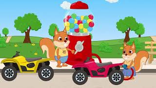 Bridie Squirrel in English - Playing with Colored Balls Cartoon for Kids
